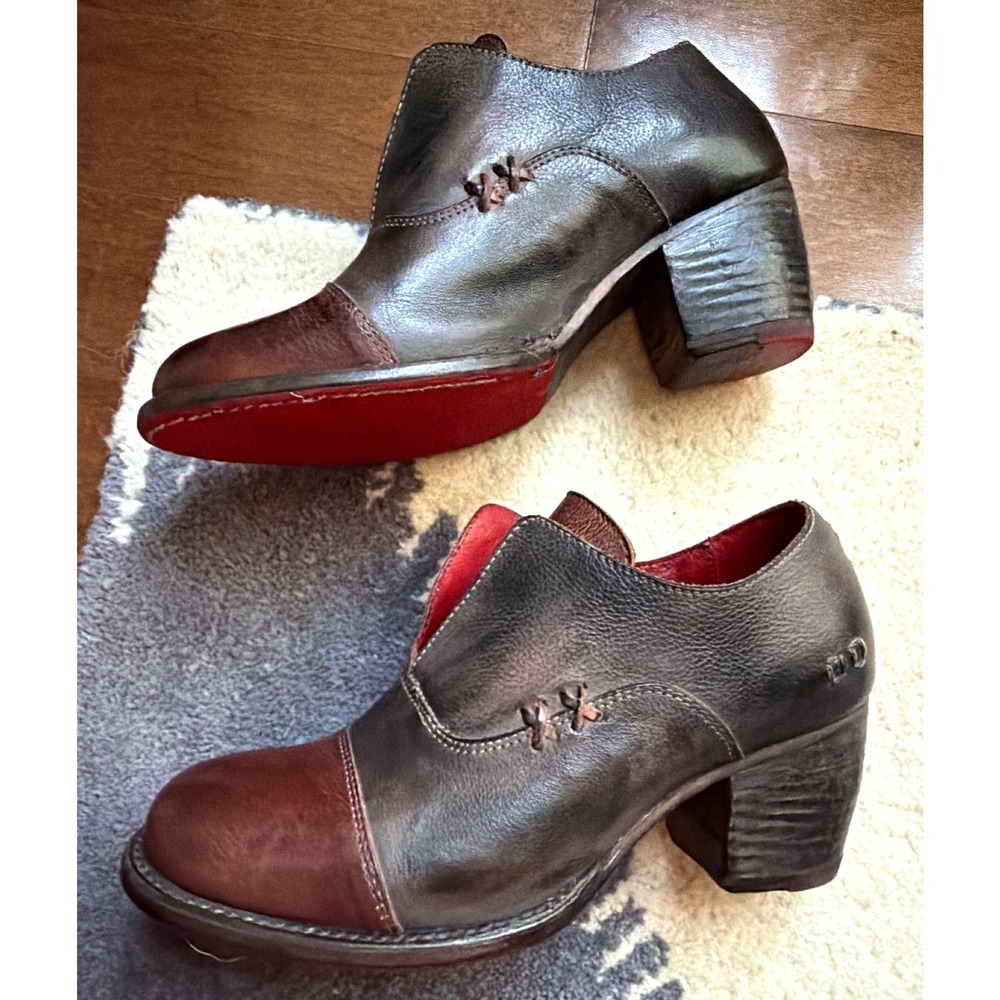 Bed Stu Carmen Leather Ankle Boots Brown Burnished Distressed Cobbler Rustic W7